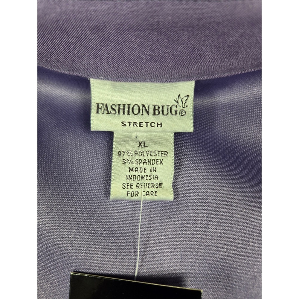 Fashion Bug Purple Suede Zip Up Collar Jacket‎ XL Polyester Spandex - Picture 4 of 9